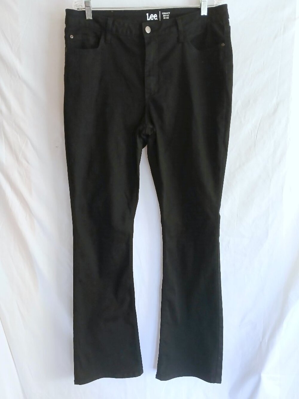 Lee Black Bootcut Mid-Rise Jeans Plus 18L Classic Boho Streetwear Stretch Denim